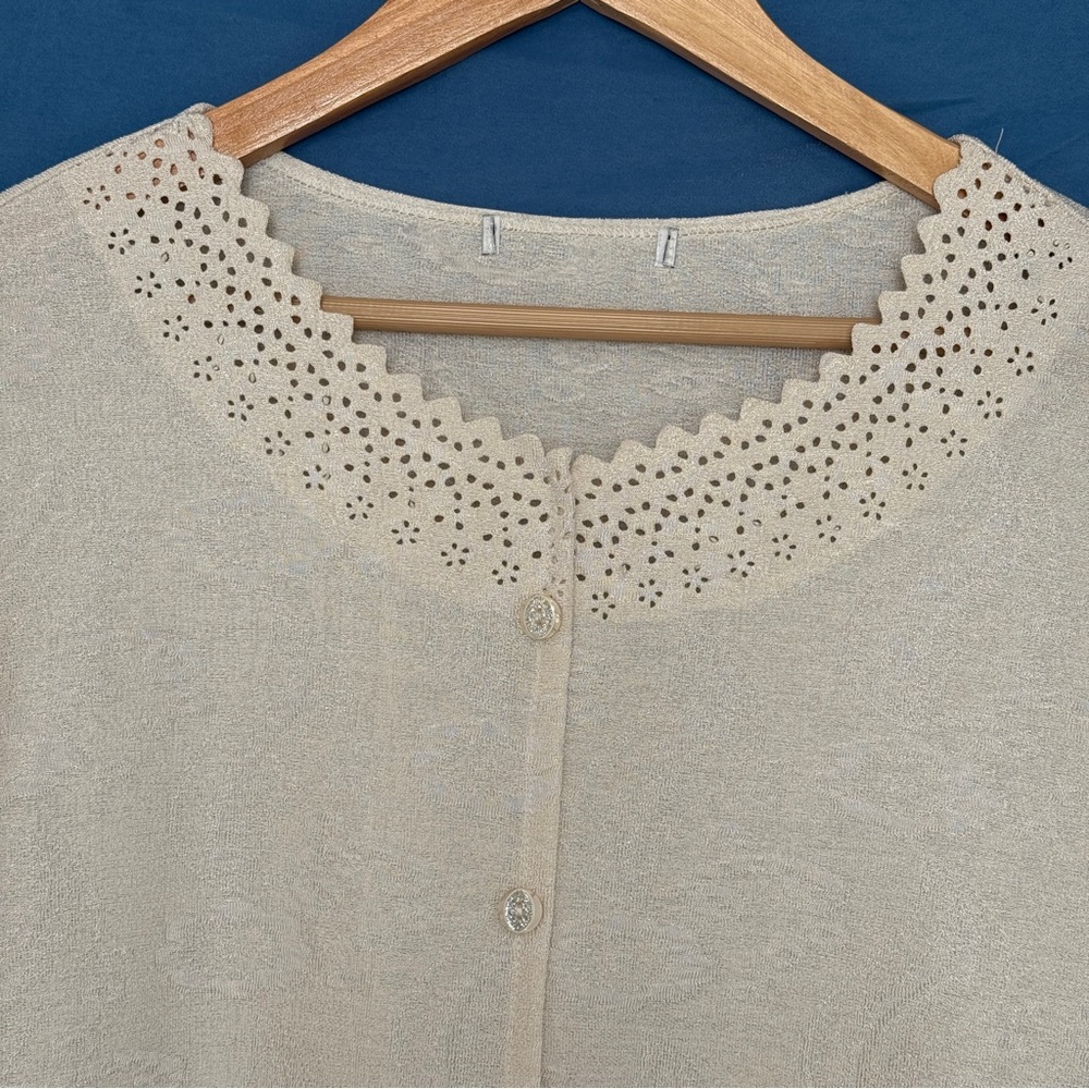Rebecca Malone Die Cut Button Up Cardigan
